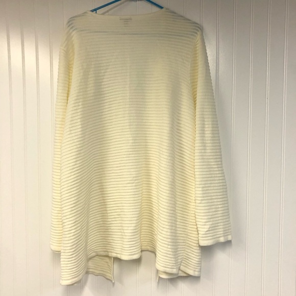 Talbots Textured Cream Women's Open Front Cardigan Sweater Long Sleeve 3X - Picture 4 of 4